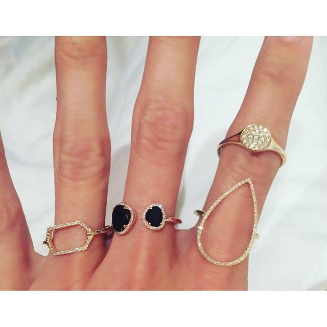 Marbella Pavé Ring Hexagon - Palme d'Or