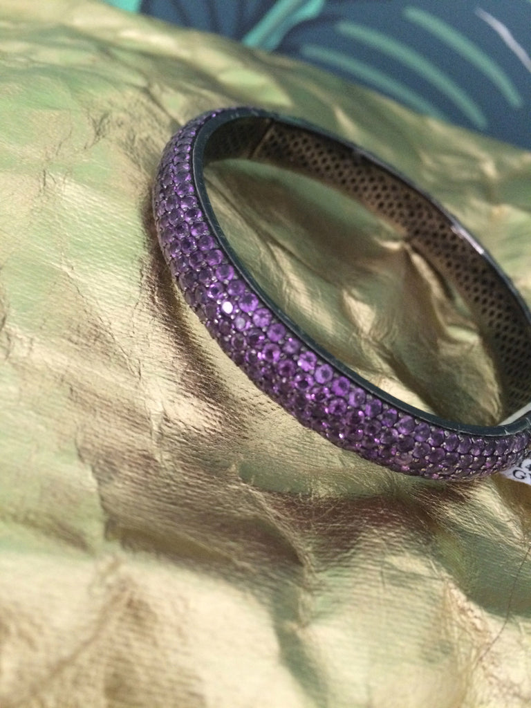 Pavé Amethyst Bangle Bracelet - Palme d'Or