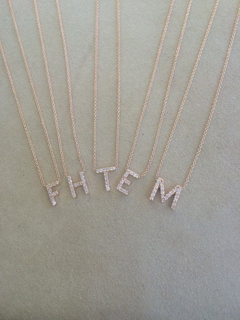Diamond Initial Necklace - Palme d'Or