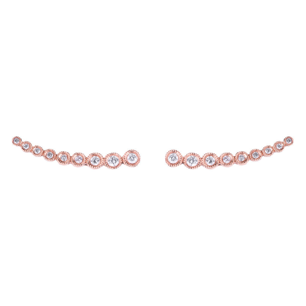 Nevis Pave Diamond Earring Rose Gold
