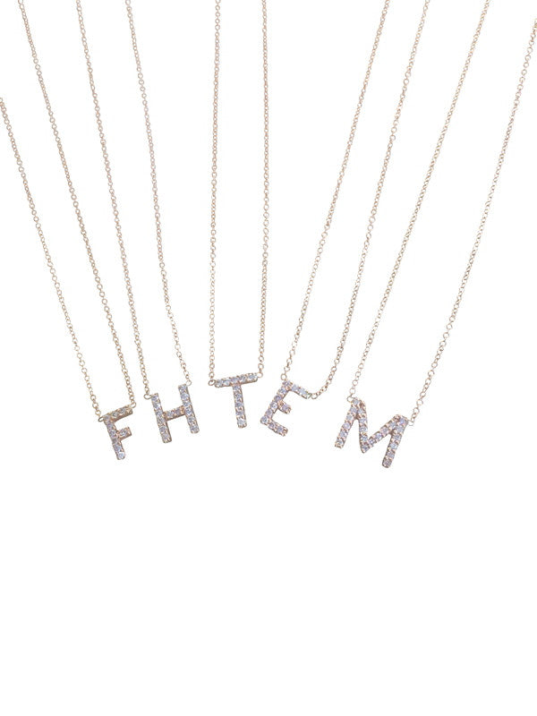 Diamond Initial Necklace - Palme d'Or