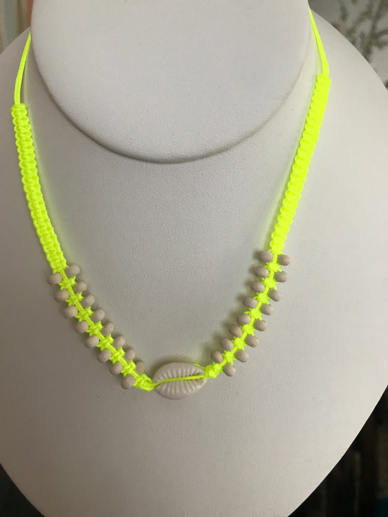 Kids Neon Hand-Knotted Shell Necklace
