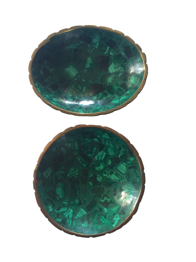 Oval Malachite Medium Bowl - Palme d'Or