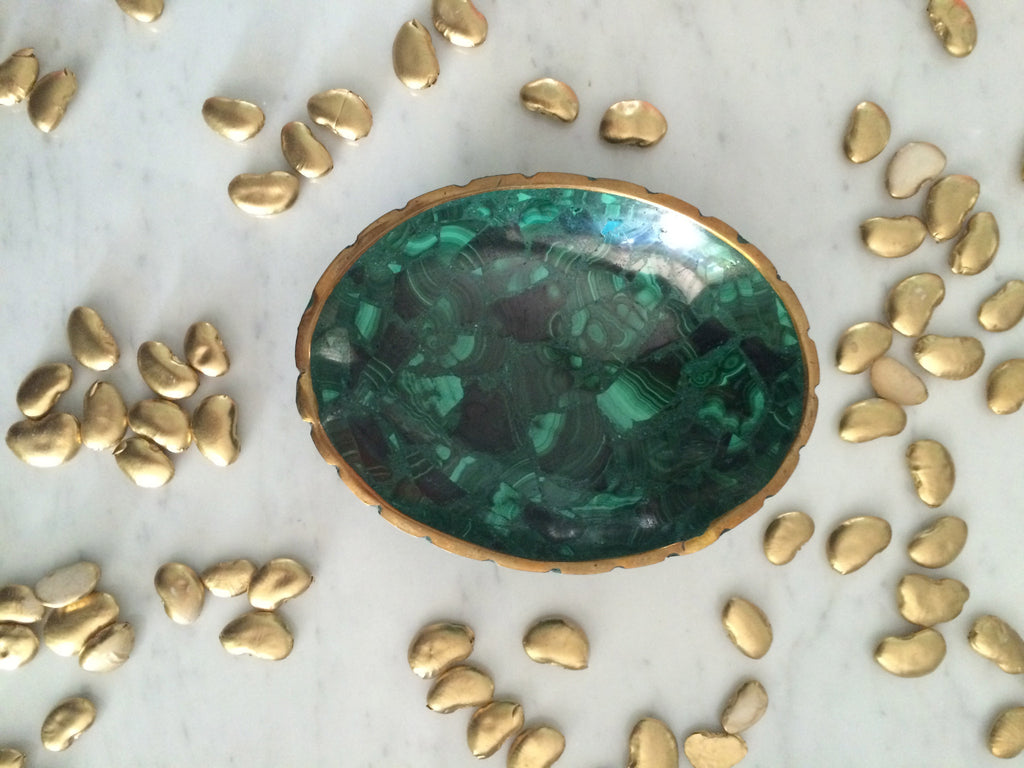 Oval Malachite Medium Bowl - Palme d'Or