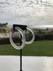 Lucite Glitter Loops in Silver