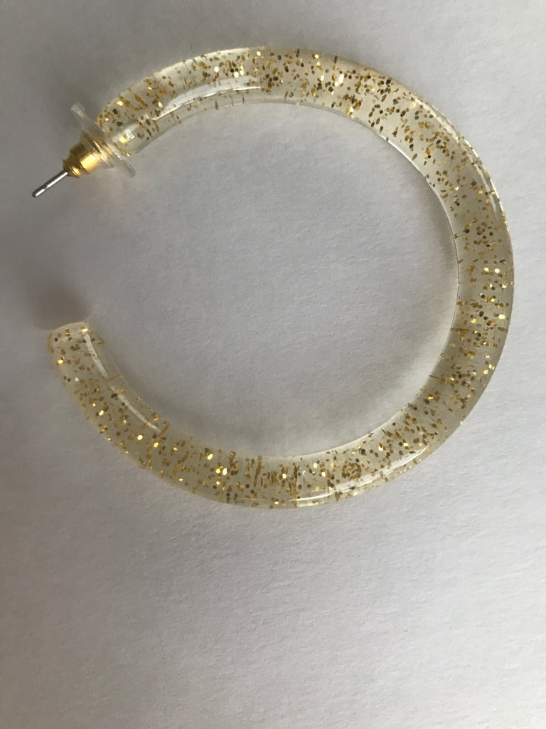 Lucite Glitter Loops in Gold
