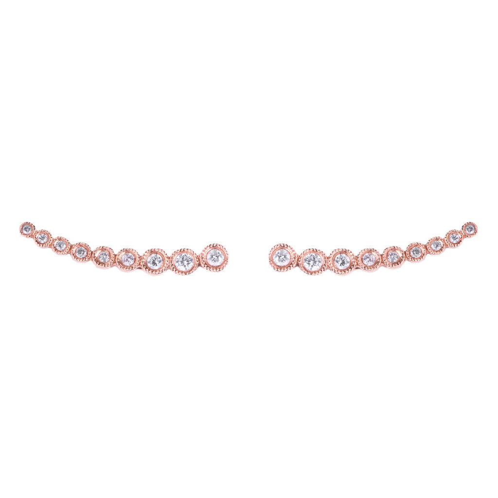 Nevis  Pave Diamond Earring Rose Gold - Palme d'Or